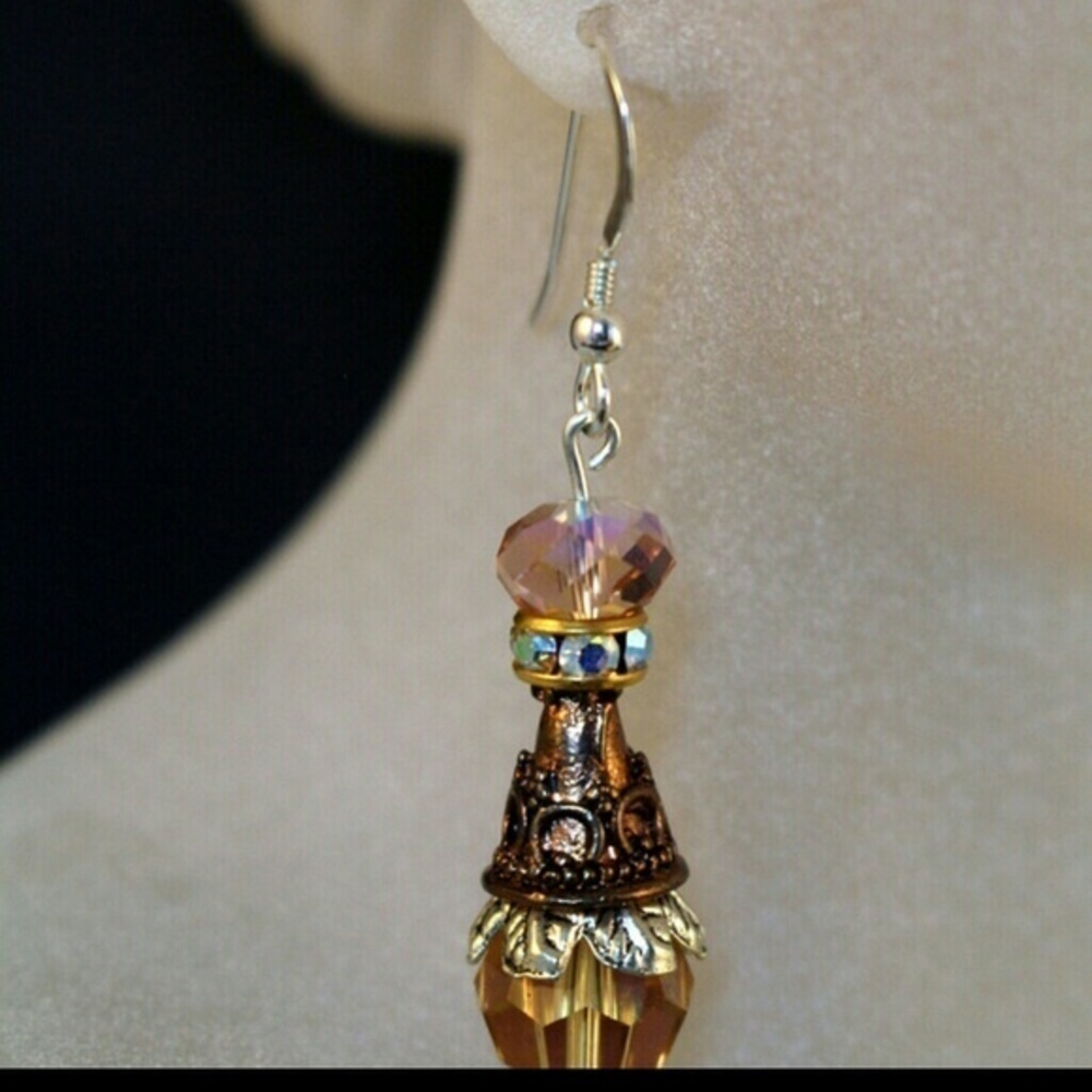 Swarovski Elements Topaz Drop Earrings